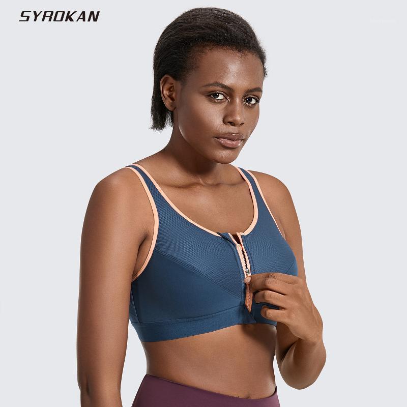 SYROKAN Women's High Impact Zipper Front Non-padded Wire Free X Back Sports Bra1, Light blue12
SYROKAN Women's High Impact Zipper Front Non-padded Wire Free X Back Sports Bra1, Light blue12
