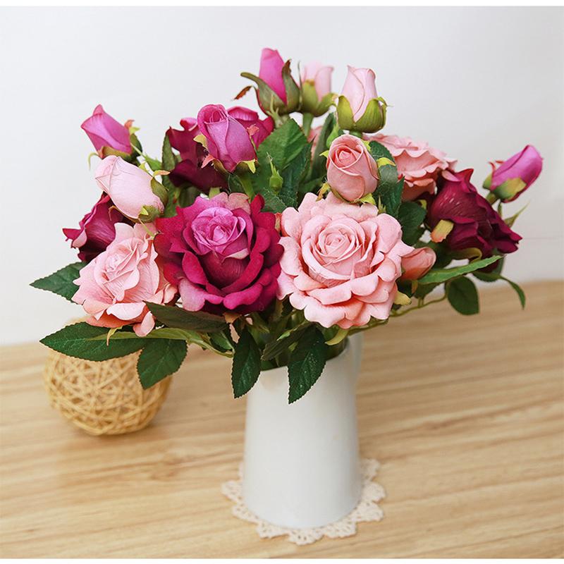 6pcs High Imitation Artificial Rose Flowers Artificial For Weddings Home Decoration Decor Table Fake Flowers Flores artificiales
6pcs High Imitation Artificial Rose Flowers Artificial For Weddings Home Decoration Decor Table Fake Flowers Flores artificiales