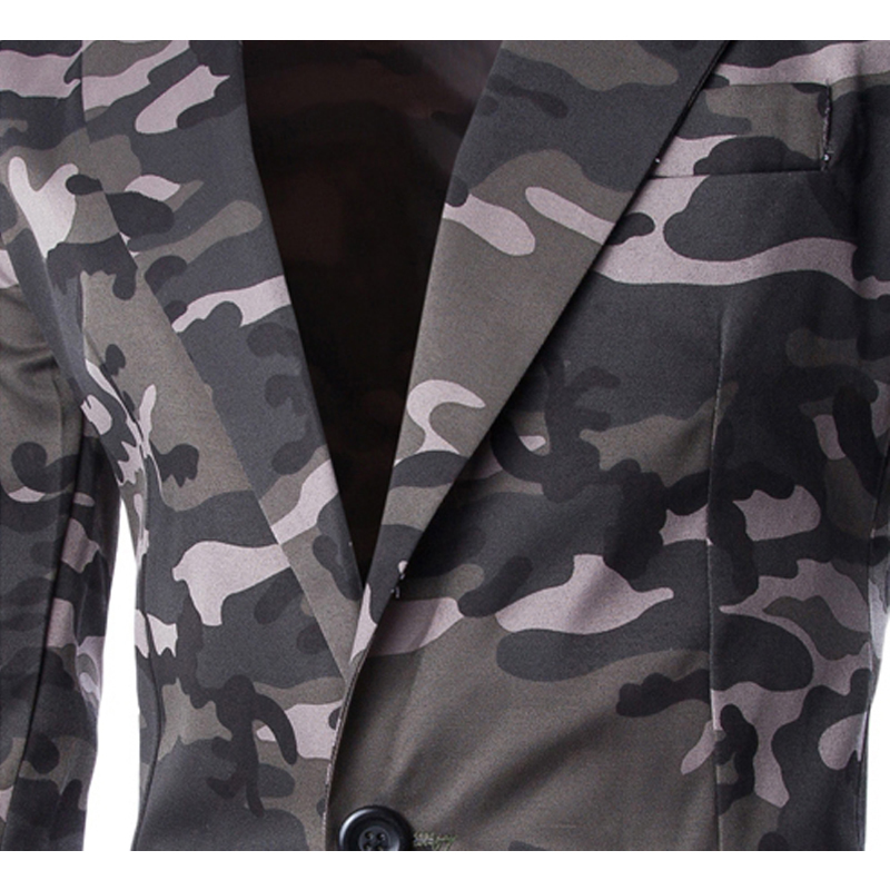 Camouflage Blazer Men | Slim Fit Spring Autumn Casual Blazers Suit Jacket