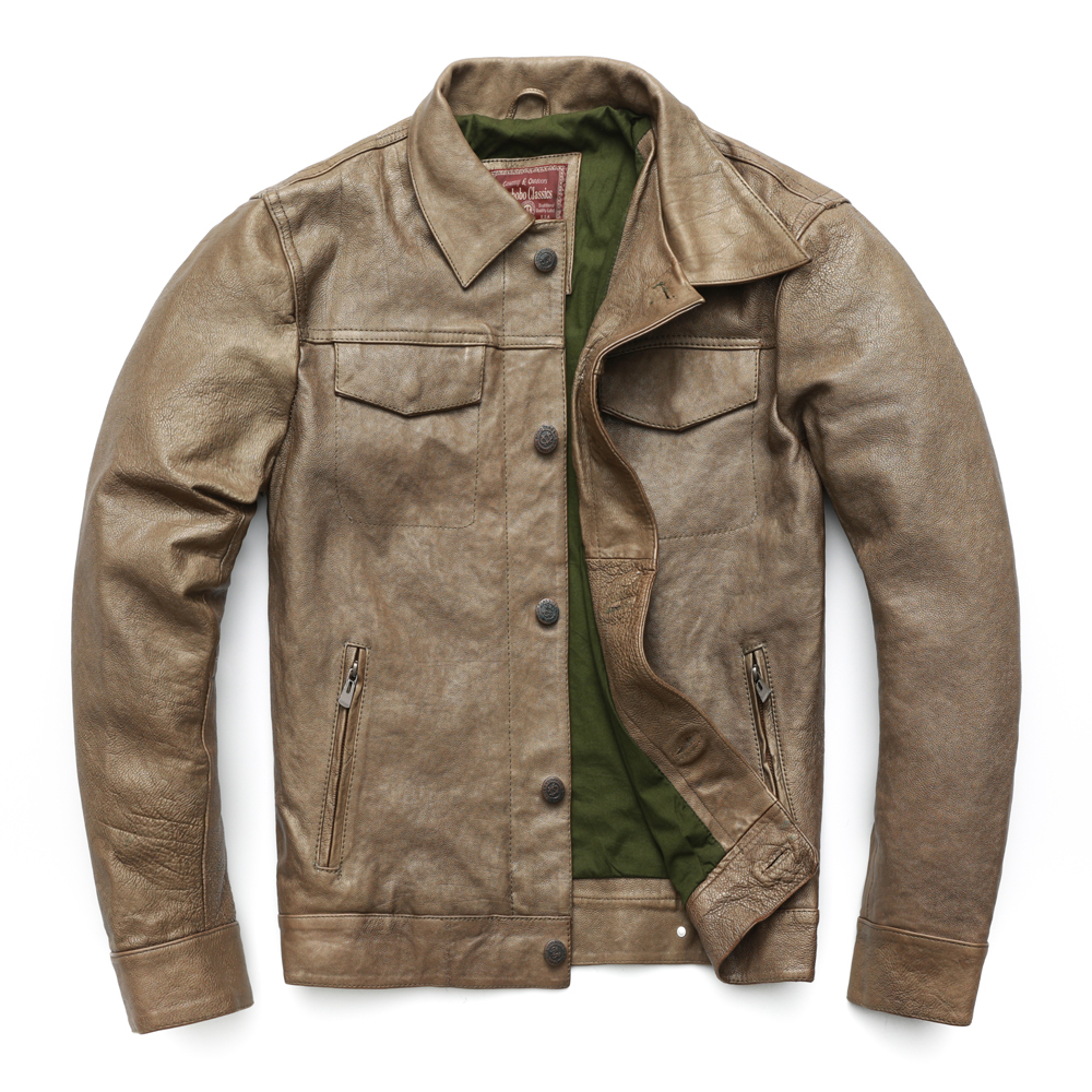 SALE CLEARANCE Men Leather Jacket Hard Heavy Skin Genuine Leather Jacket Men Coat Autumn Clearance M163 201127