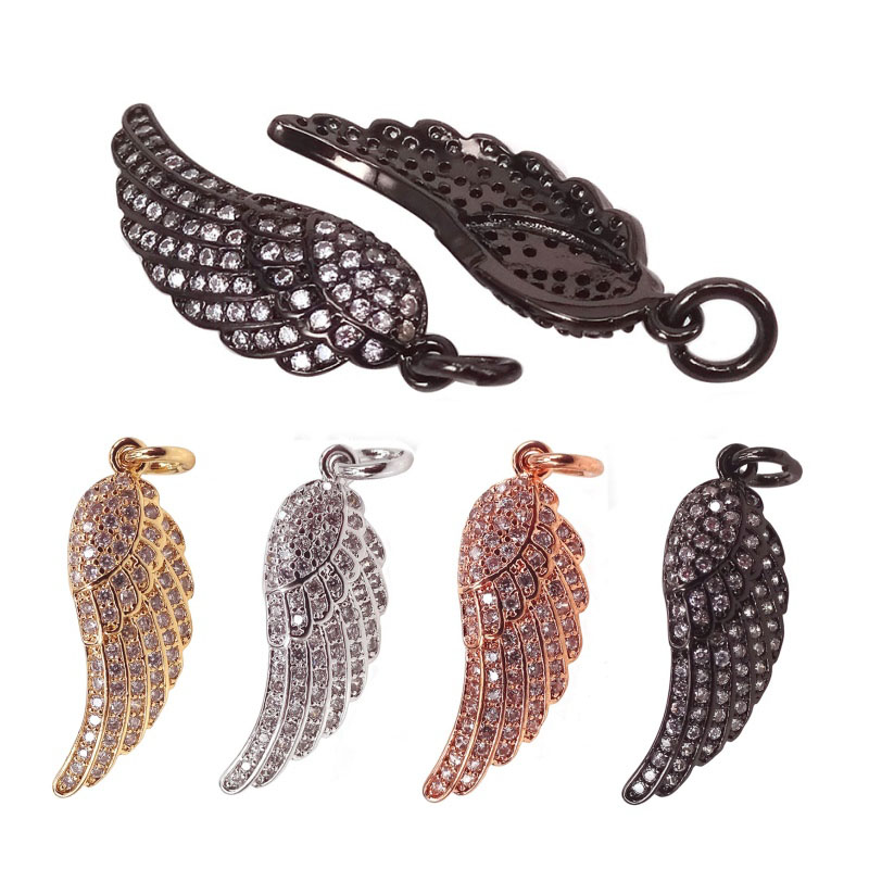 New Black/Rose gold/Gold/Silver Color & Micro Pave CZ Crystal Angle Pendant Charms for Women Jewelry DIY Handmade Craft
New Black/Rose gold/Gold/Silver Color & Micro Pave CZ Crystal Angle Pendant Charms for Women Jewelry DIY Handmade Craft