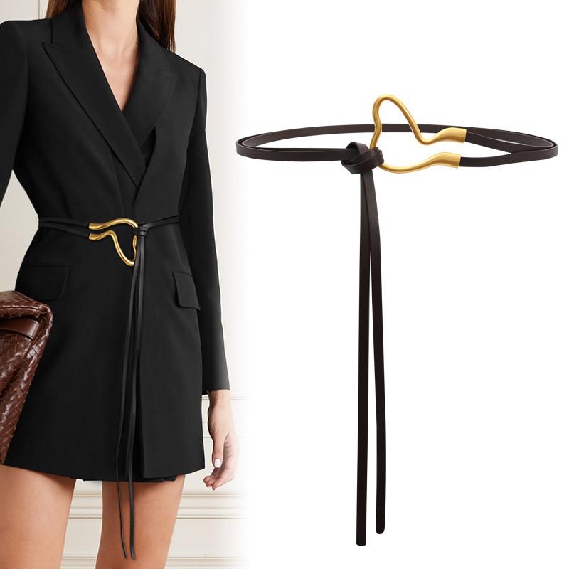 Belts Design Knot All Match Thin Genuine Leather Waistbands For Coat Black Long Soft Cowskin Knotted Cummerbunds Dress Girl, Black;brown
Belts Design Knot All Match Thin Genuine Leather Waistbands For Coat Black Long Soft Cowskin Knotted Cummerbunds Dress Girl, Black;brown