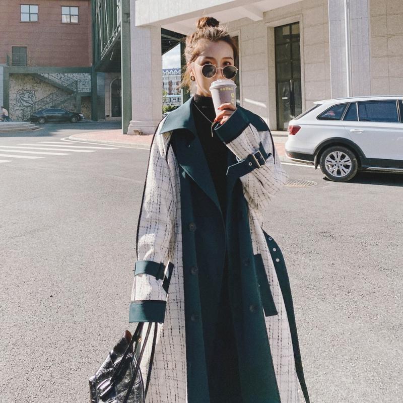 Korean Style Splicing Oversized -XL-Long Trench Coat Double-Breasted Belted Lady Cloak Windbreaker Spring Fall Outerwear, Brown
Korean Style Splicing Oversized -XL-Long Trench Coat Double-Breasted Belted Lady Cloak Windbreaker Spring Fall Outerwear, Brown