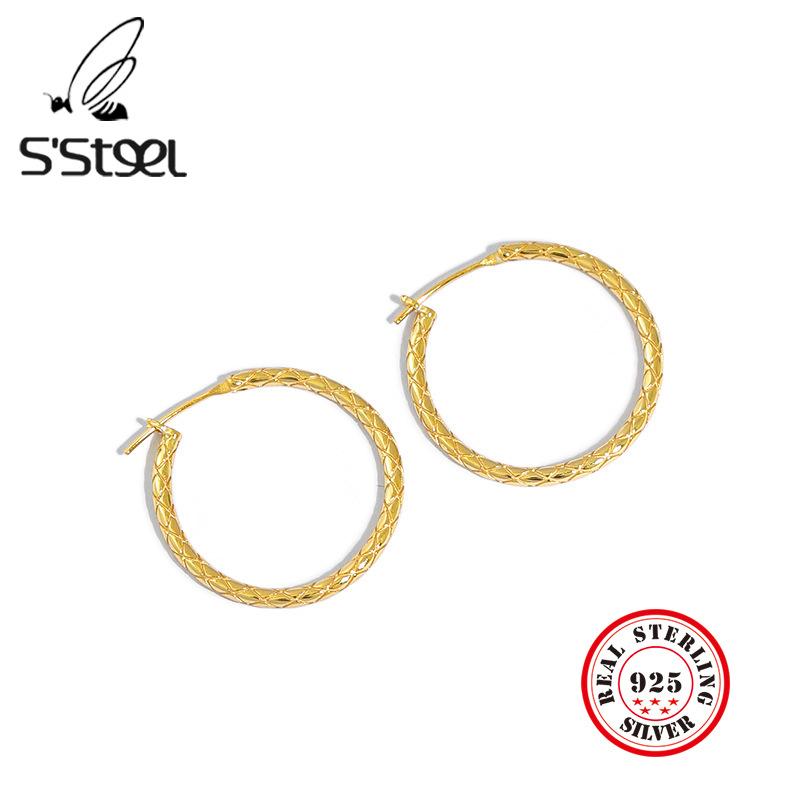 S'STEEL Korean Hoop Earring 925 Sterling Silver Hoops Earrings For Women Gold Minimalist Geometric Circle Earings Fine Jewelry
S'STEEL Korean Hoop Earring 925 Sterling Silver Hoops Earrings For Women Gold Minimalist Geometric Circle Earings Fine Jewelry