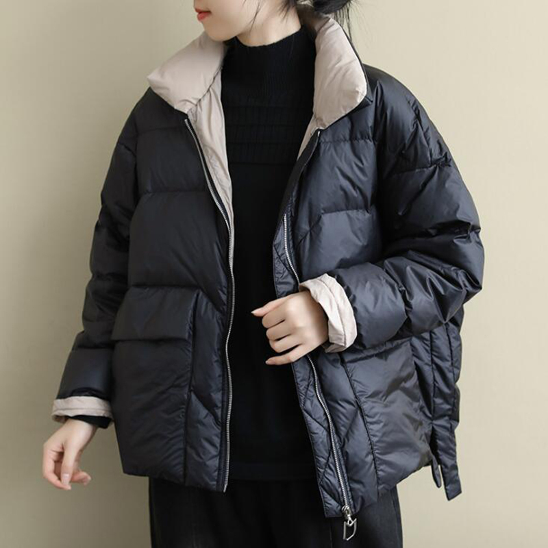 SEDUTMO Winter Oversize Duck Down Coat Women Thick Short Casual Jackets Autumn Fashion Slim Pocket Puffer Jacket Parkas ED1109 201102