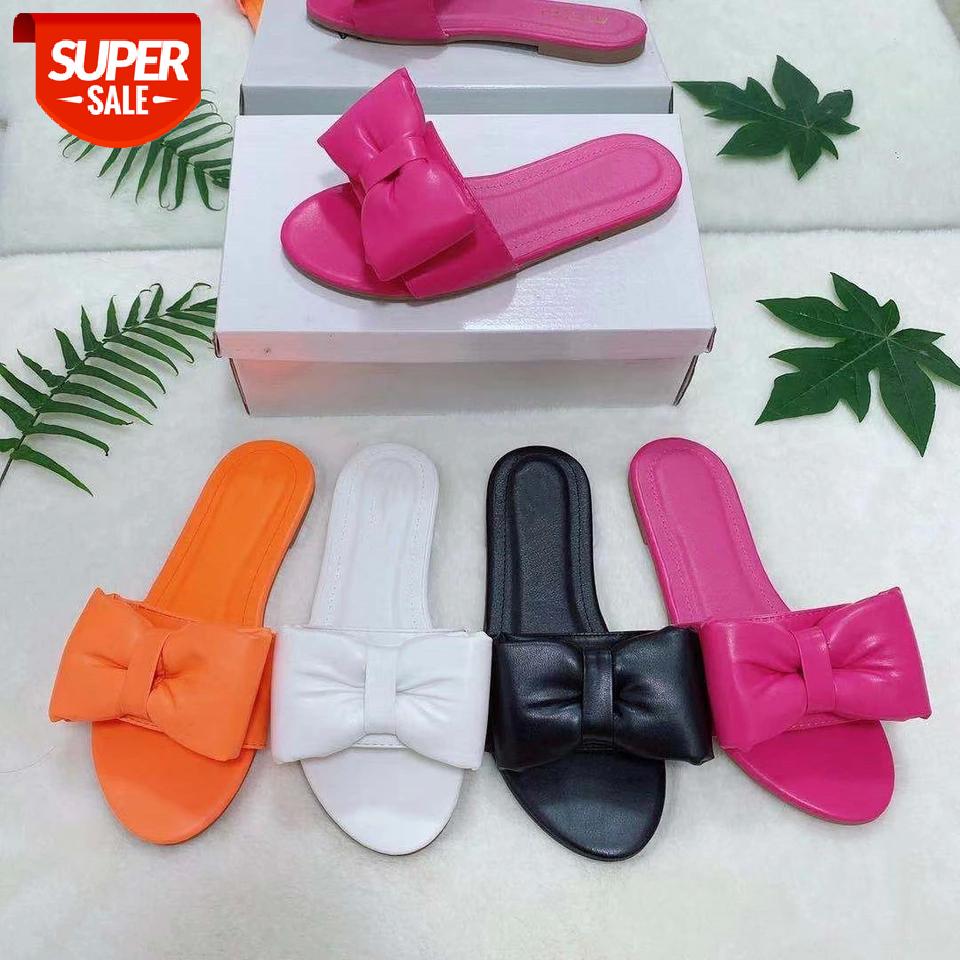 2020 New Sponge Butterfly Slippers Flat Women Sandals Summer Women's Sandals Lolita Shoes Woman Zapatos De Mujer #nY9V, Black