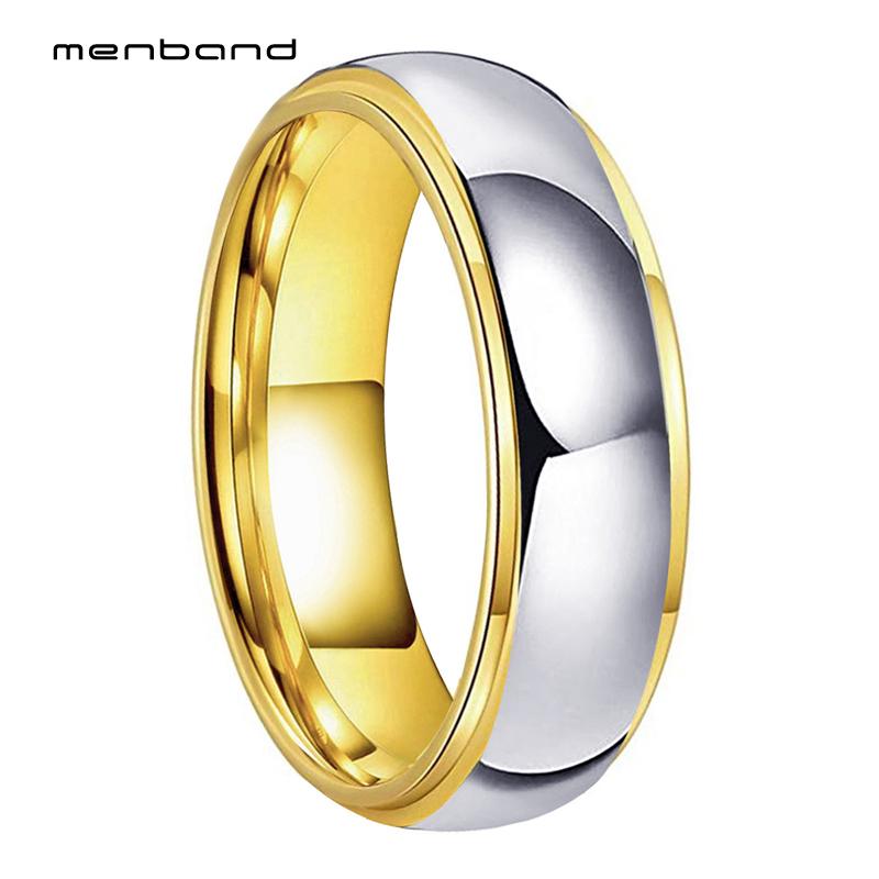 Two Tone Yellow Gold Wedding Band Women Tungsten Ring With Stepped Shiny Polished Finish 6MM Ring Box Available
Two Tone Yellow Gold Wedding Band Women Tungsten Ring With Stepped Shiny Polished Finish 6MM Ring Box Available