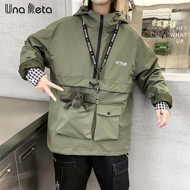 Una Reta Hip Hop Jacket Coat Mens Hooded Windbreaker Jacket Autumn New Casual Harajuku Loose Hoodie Jacket Coats Streetwear Man T200107
