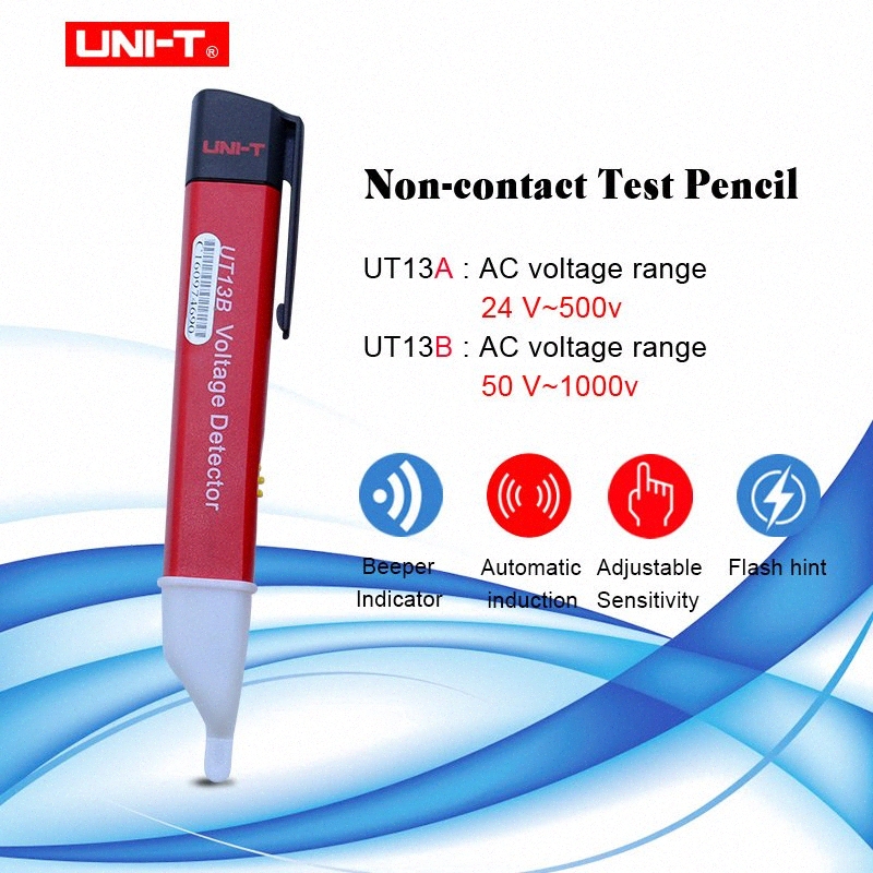 UNI-T UT13A/B handheld AC Voltage Detectors 24V ~ 1000 V 50/60Hz Volt Tester Pen Adjustable Sensitivity (High Sensitive) pS69#
UNI-T UT13A/B handheld AC Voltage Detectors 24V ~ 1000 V 50/60Hz Volt Tester Pen Adjustable Sensitivity (High Sensitive) pS69#
