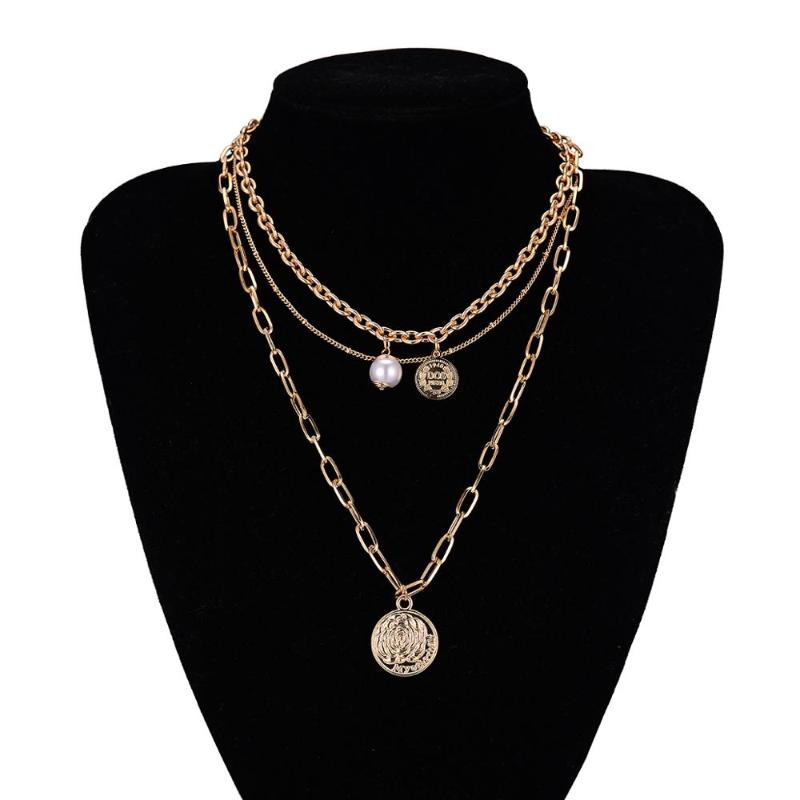 Vintage Bohemia Carved Copper Queen Portrait Pendant Choker Necklace Multi Layer Neck Collar Imitation Pearl Necklace Jewelry
Vintage Bohemia Carved Copper Queen Portrait Pendant Choker Necklace Multi Layer Neck Collar Imitation Pearl Necklace Jewelry