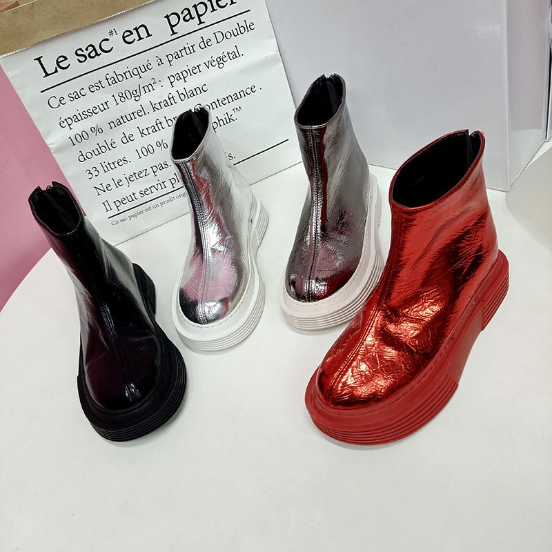 Autumn short boots women's casual boots thick-soled fashion women's metal color red naked plus size 41, Black
Autumn short boots women's casual boots thick-soled fashion women's metal color red naked plus size 41, Black