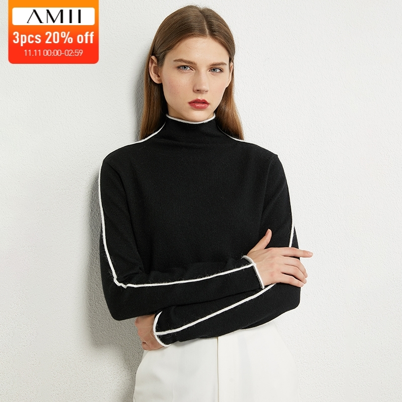 AMII Minimalism Autumn Winter Sweater For Women Causal Spliced Slim Fit Women's Turtleneck Sweaters Sweaters For Female 12040303 201111, Apricot
AMII Minimalism Autumn Winter Sweater For Women Causal Spliced Slim Fit Women's Turtleneck Sweaters Sweaters For Female 12040303 201111, Apricot