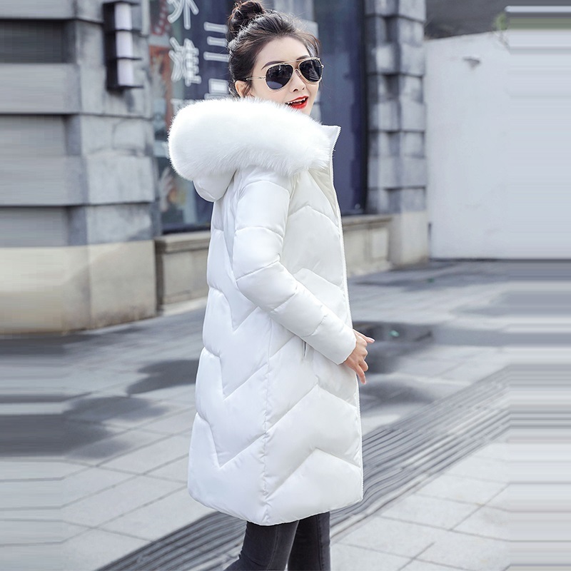 Winter Coat Women Winter Jacket Womens Parkas Gloves warm detachable fur collar detachable hat Slim fit Outwear 201026