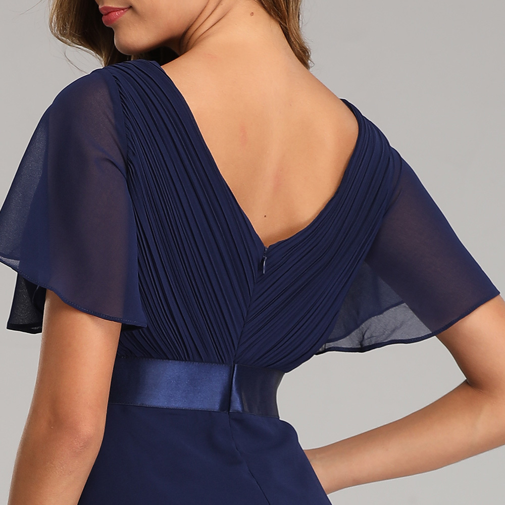 Evening Dresses XUCTHHC Elegant V-Neck Ruffles Chiffon Formal Evening Gown Party Dress Robe vestidos de fiesta de noche A-line 201113