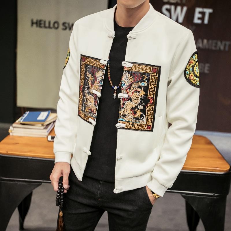 Chinese Style Bomber Jacket 2020 Fashion Long Pao Embroidery Slim Fit Jackets Men Stand Collar Long Sleeve Windbreaker Coat Male, Black
Chinese Style Bomber Jacket 2020 Fashion Long Pao Embroidery Slim Fit Jackets Men Stand Collar Long Sleeve Windbreaker Coat Male, Black