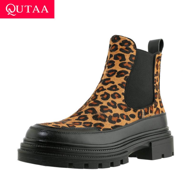 QUTAA 2021 Leopard Horse Hair Cow Leather Autumn Winter Ankle Boots Casual Round Toe Square Heel Slip on Women Shoes Size 34-39, Black
QUTAA 2021 Leopard Horse Hair Cow Leather Autumn Winter Ankle Boots Casual Round Toe Square Heel Slip on Women Shoes Size 34-39, Black