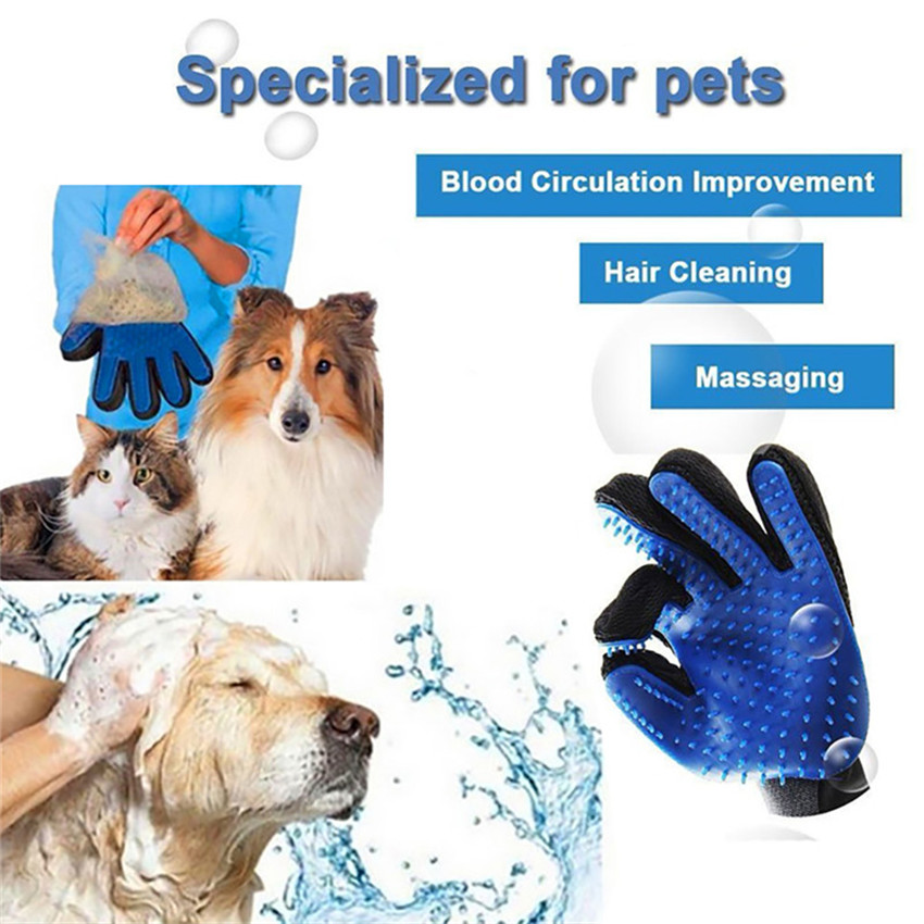 Grooming Silicone Brush Comb Shed Hair Remove Deshedding Glove Pet Dog Cat Animal Bath Cleaning Mitt Massage Tool CFYL0244