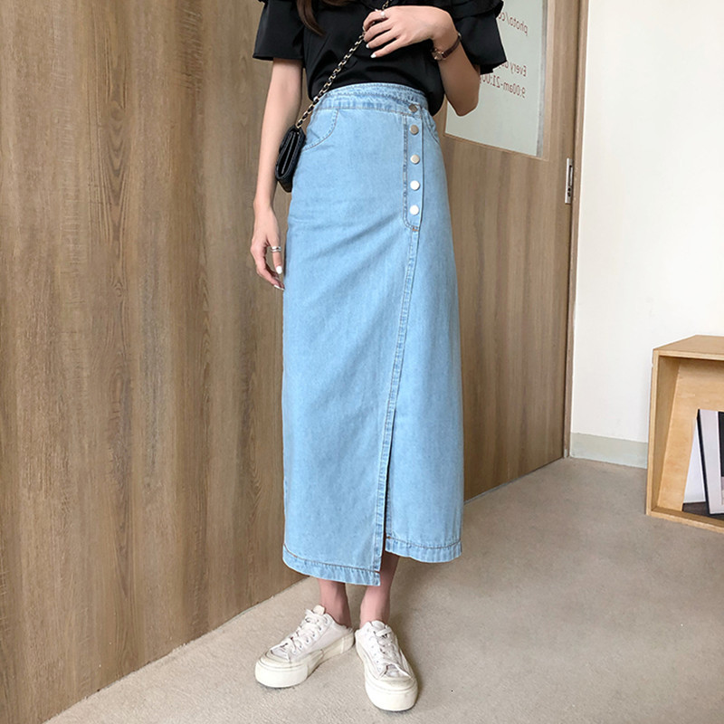2021 New S-XL Long skirt Korean -style jeans Midi Saias From irregular women Get Out Style (72781 Y3MS, Blue
2021 New S-XL Long skirt Korean -style jeans Midi Saias From irregular women Get Out Style (72781 Y3MS, Blue