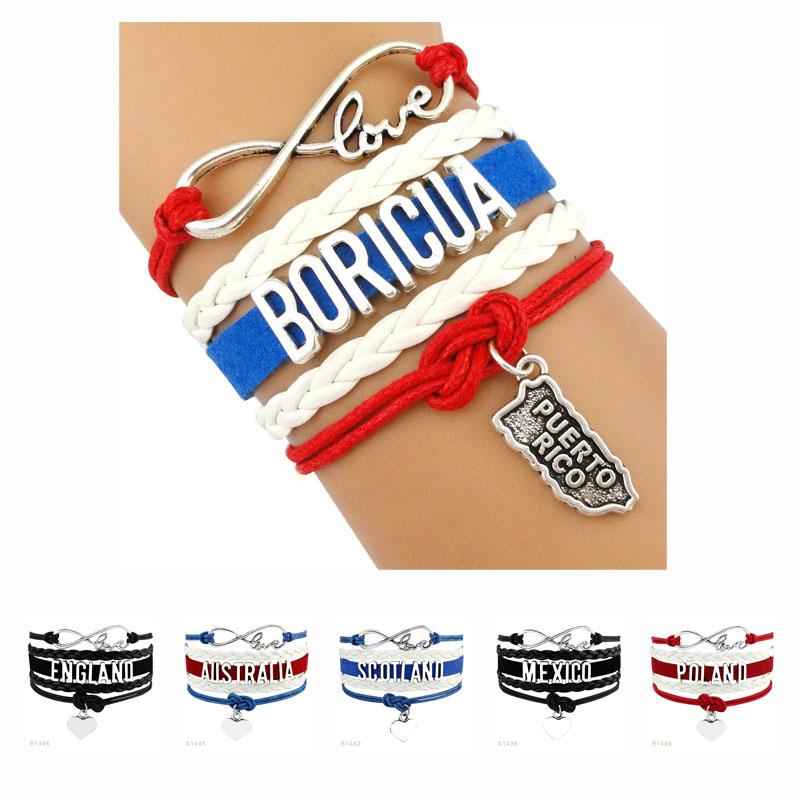 Country Puerto Rico Boricua Germany Scotland Australia England Mexico Colombia United States America Bracelets for Women
Country Puerto Rico Boricua Germany Scotland Australia England Mexico Colombia United States America Bracelets for Women