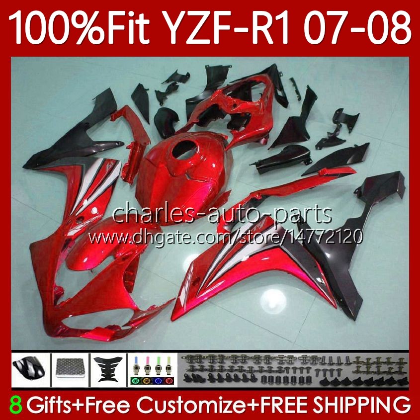 100% Fit OEM Bodywork For YAMAHA Gloss red MOTO YZF-R1 YZF-1000 YZF R 1 1000 CC 07-08 Body 91No.25 YZF R1 1000CC YZFR1 07 08 YZF1000 2007 2008 Injection mold Fairing Kit, No. 1
100% Fit OEM Bodywork For YAMAHA Gloss red MOTO YZF-R1 YZF-1000 YZF R 1 1000 CC 07-08 Body 91No.25 YZF R1 1000CC YZFR1 07 08 YZF1000 2007 2008 Injection mold Fairing Kit, No. 1