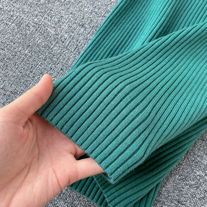 Slim Knitted Halter Neck Dress Sexy Hollow Out Knit Sweater Midi Dress Bodycon Party Long Sleeve Winter Women Pencil Dress 201110