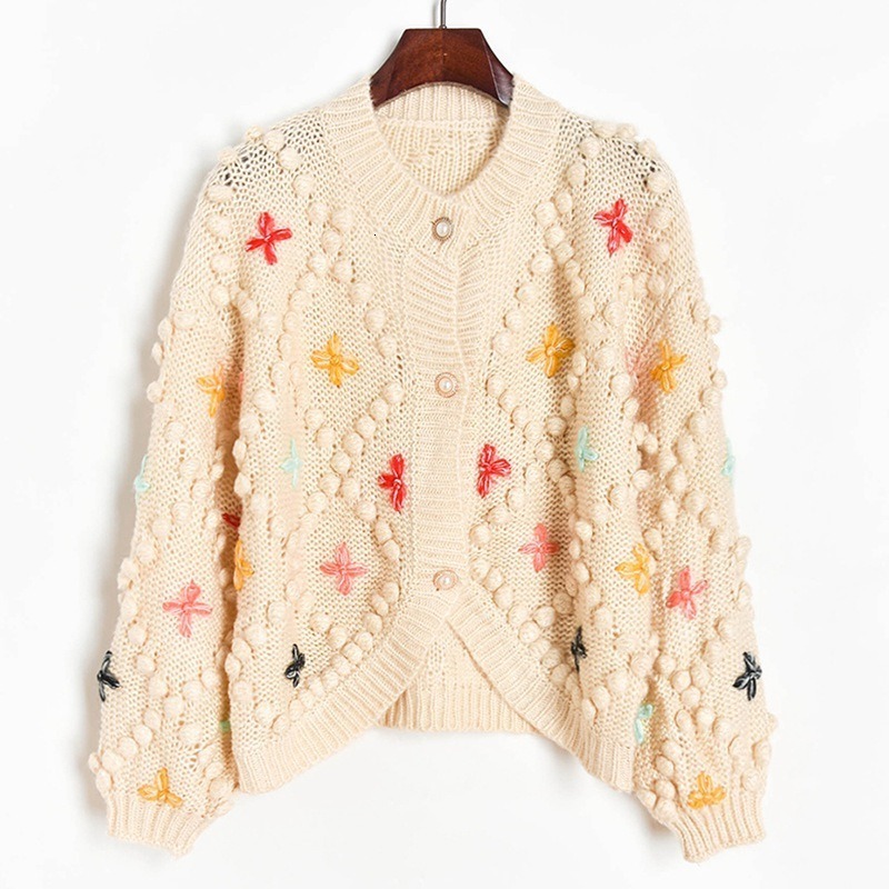 High Street Female Crochet Cardigans Embroidered Floral Balls Hollow Out Sweaters Long Lantern Sleeves Outerwear Knitted Clothing Foxr, Beige
High Street Female Crochet Cardigans Embroidered Floral Balls Hollow Out Sweaters Long Lantern Sleeves Outerwear Knitted Clothing Foxr, Beige