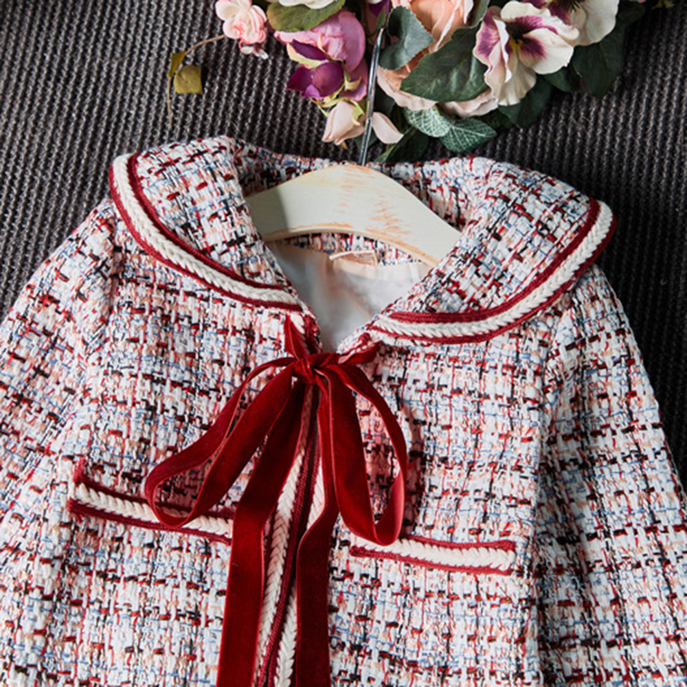 HE Hello Enjoy 2020 Autumn Winter New Arrival Girls Clothes Sets Fashion Tweed 2 Pieces Suit Coat+Skirt Kids Princess OutfitsX1019