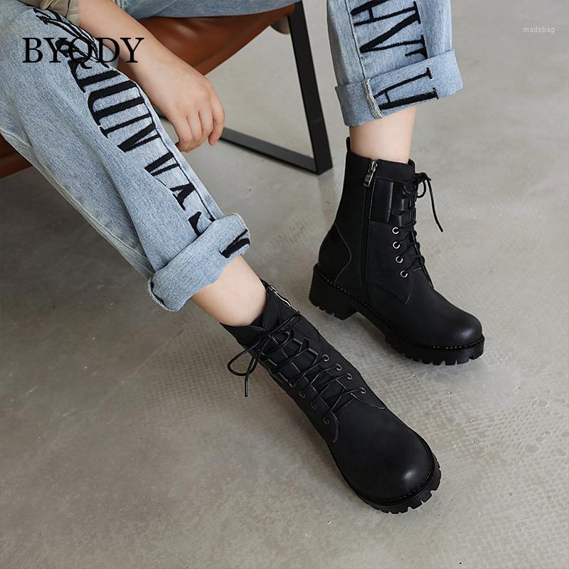 BYQDY Round Toe Thick Heels Woman Short Boots Black Purple Green Khaki Flock Combat Boots Lacing Riding Side Zip Plus 431, Black boots
BYQDY Round Toe Thick Heels Woman Short Boots Black Purple Green Khaki Flock Combat Boots Lacing Riding Side Zip Plus 431, Black boots