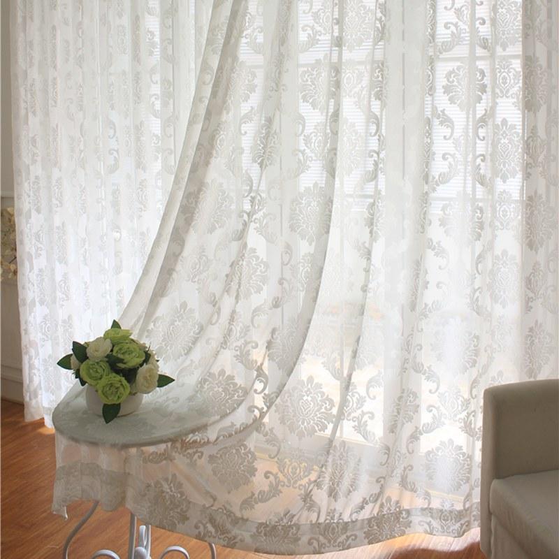 European Thicken Flocking Lace Sheer Curtain for Living Room Patio Half-Shading Screens Window Drapes Room Divider zh505D, As picture
European Thicken Flocking Lace Sheer Curtain for Living Room Patio Half-Shading Screens Window Drapes Room Divider zh505D, As picture