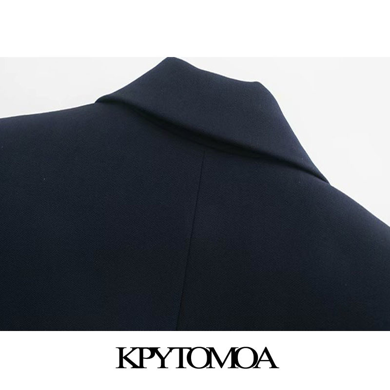 KPYTOMOA Women Fashion With Metal Buttons Blazers Coat Vintage Long Sleeve Back Vents Female Outerwear Chic Tops 201106