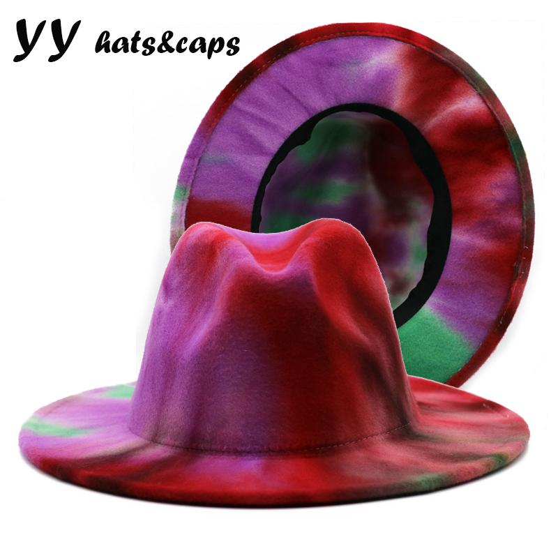 YY NEW Fedora Hats Women Tie Dye With Wide Brim Spring Colorful Panama Jazz Caps Men Cool Trilby Hat ZR018, Red green fedora 
YY NEW Fedora Hats Women Tie Dye With Wide Brim Spring Colorful Panama Jazz Caps Men Cool Trilby Hat ZR018, Red green fedora
