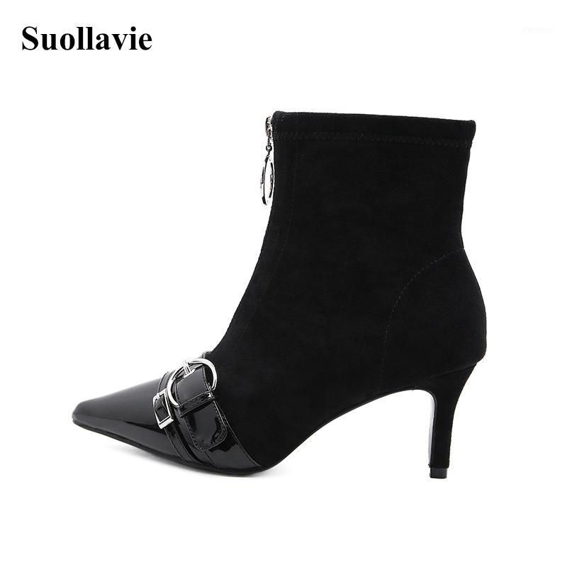 Suollavie 2021 boots women solid black zipper shoes women ankle shoes metal decoration for pointed toe heels1
Suollavie 2021 boots women solid black zipper shoes women ankle shoes metal decoration for pointed toe heels1