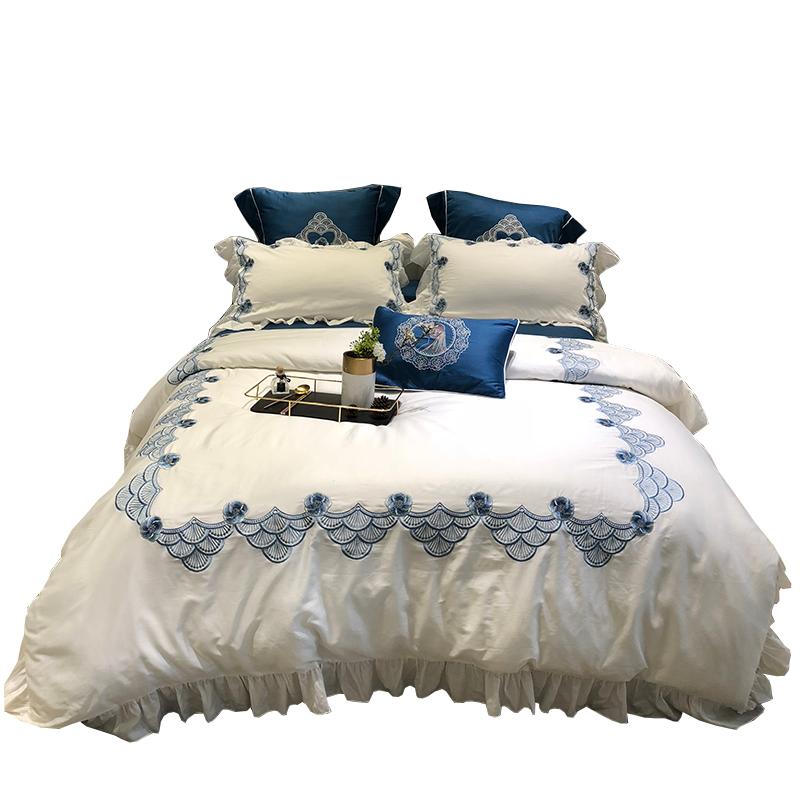 Embroidery Bed Sheet Pillowcase Duvet Cover Set Luxury 60S King Size Bedding Queen Bed Linen Cotton Set Egyptian Double
Embroidery Bed Sheet Pillowcase Duvet Cover Set Luxury 60S King Size Bedding Queen Bed Linen Cotton Set Egyptian Double