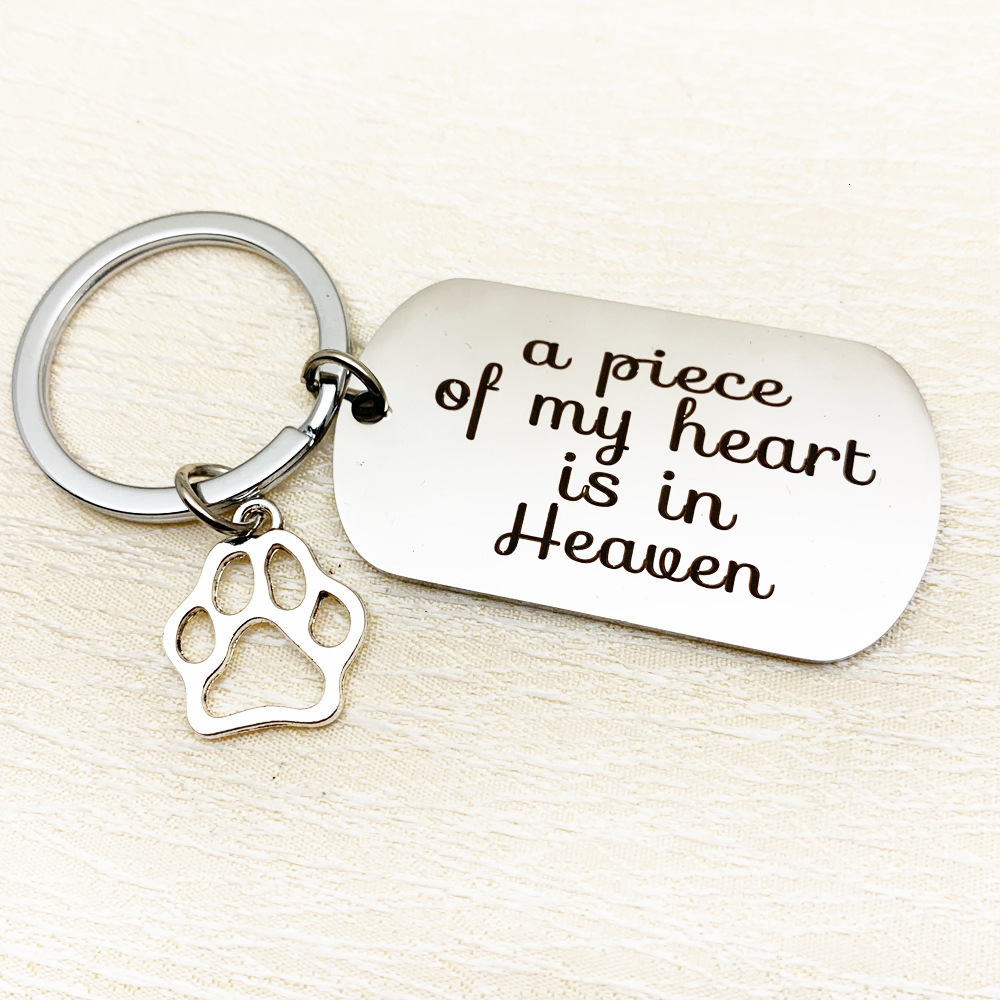 Personalized Keychain A Piece Of My Heart Is In Heaven Stainless Steel Keyring Charm Jewelry Familry Gifts