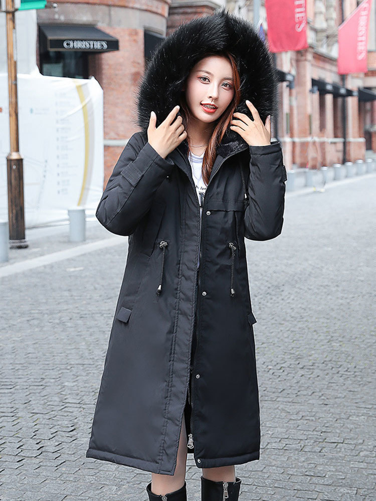 Women's Winter Parka Korean Style Slim Jacket Women Long Cotton-padded Coat Plus Size Jackets for Women Embroidered Female 201019