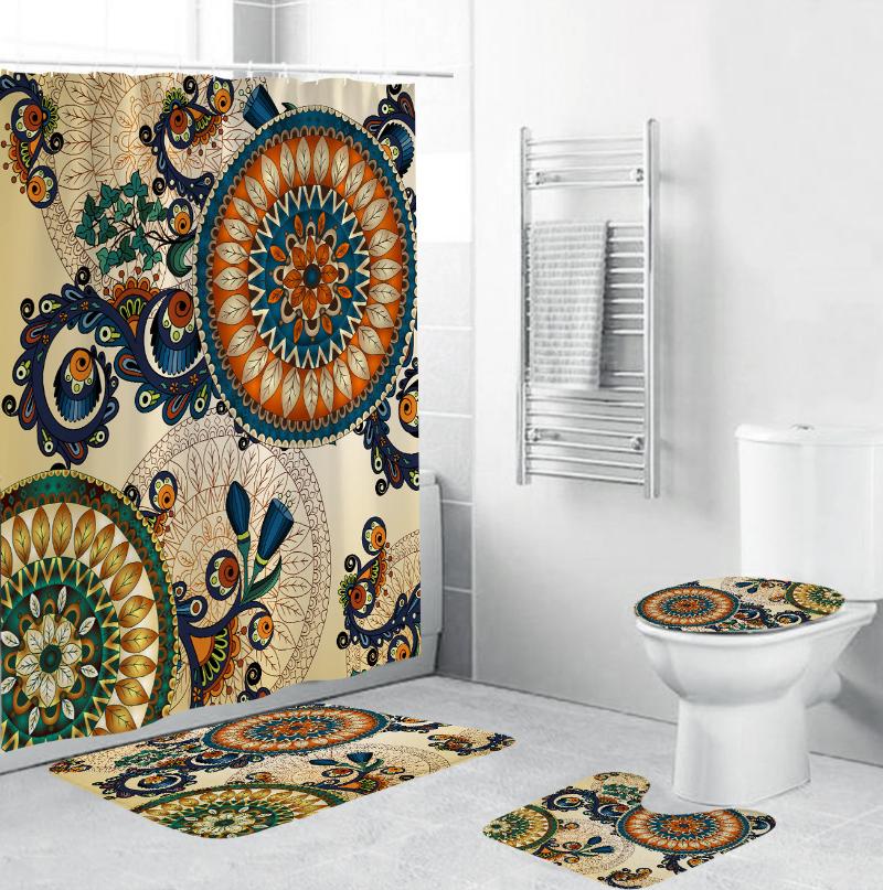 2020 Hot Waterproof Bohemian Printed Pattern Shower Curtain Pedestal Rug Lid Toilet Cover Mat Bath Mat Set Bathroom Curtains
2020 Hot Waterproof Bohemian Printed Pattern Shower Curtain Pedestal Rug Lid Toilet Cover Mat Bath Mat Set Bathroom Curtains