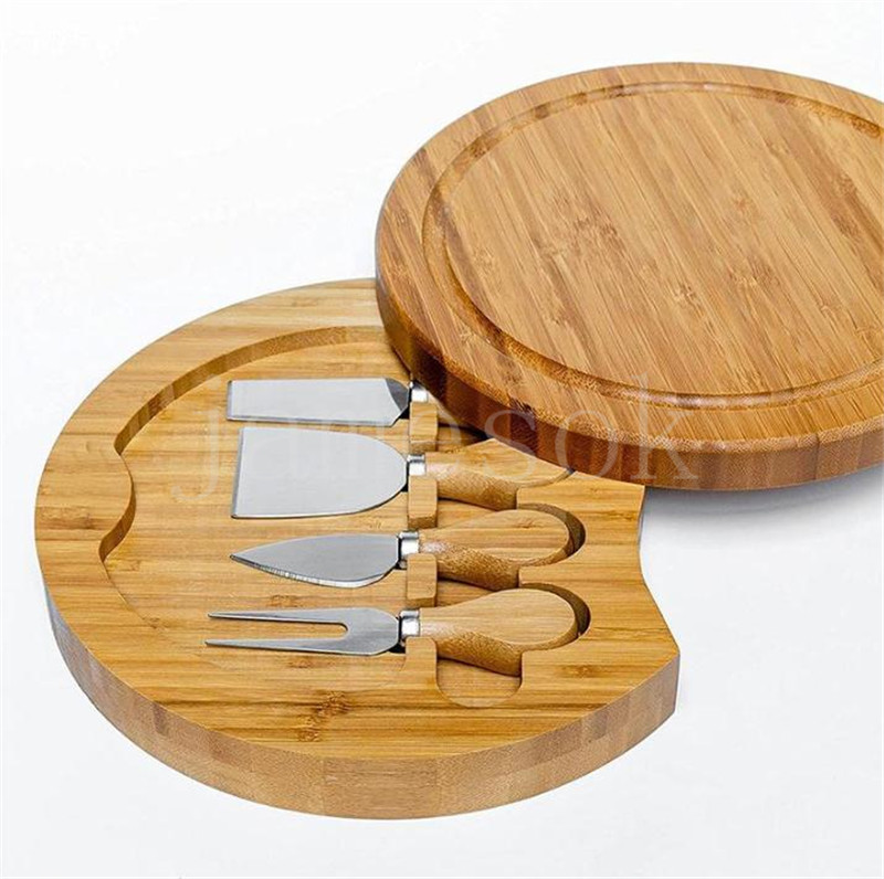 Kitchen Tools Bamboo Cheese Board and Knife Set Round Charcuterie Boards Swivel Meat Platter Holiday Housewarming Gift de212
Kitchen Tools Bamboo Cheese Board and Knife Set Round Charcuterie Boards Swivel Meat Platter Holiday Housewarming Gift de212