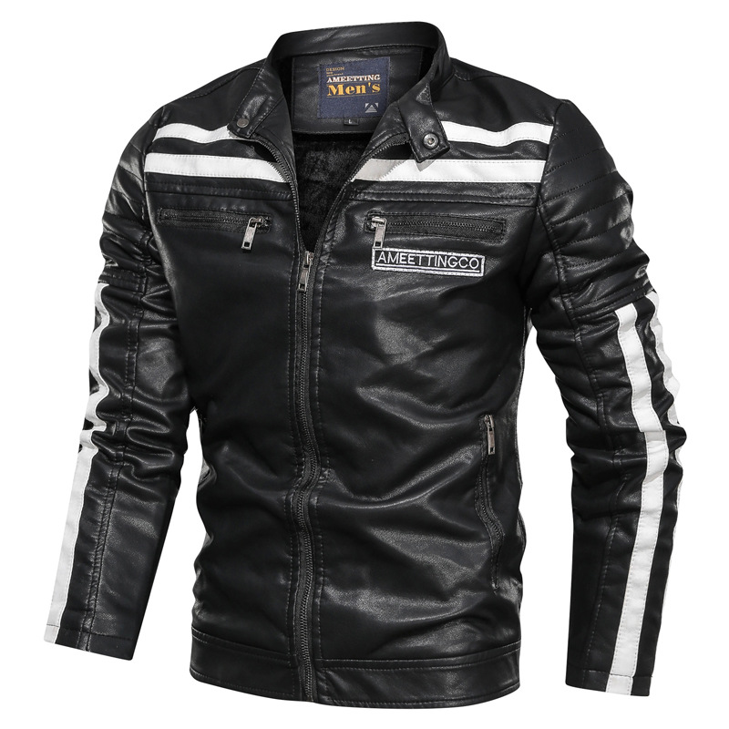 Winter Men's Leather Jacket Casual Fashion Stand Collar Bomber Jacket Men Solid Plus Velvet Joker Leather Jacket Men, Blue
Winter Men's Leather Jacket Casual Fashion Stand Collar Bomber Jacket Men Solid Plus Velvet Joker Leather Jacket Men, Blue