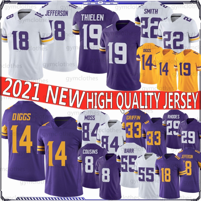19 Adam Thielen 14 Stefon Diggs 2021 Football Jerseys 22 Harrison Smith 8 Kirk Cousins 84 Randy Moss 33 Cook Hughes Hunter Barr 18 Jefferson, Weijingren
19 Adam Thielen 14 Stefon Diggs 2021 Football Jerseys 22 Harrison Smith 8 Kirk Cousins 84 Randy Moss 33 Cook Hughes Hunter Barr 18 Jefferson, Weijingren