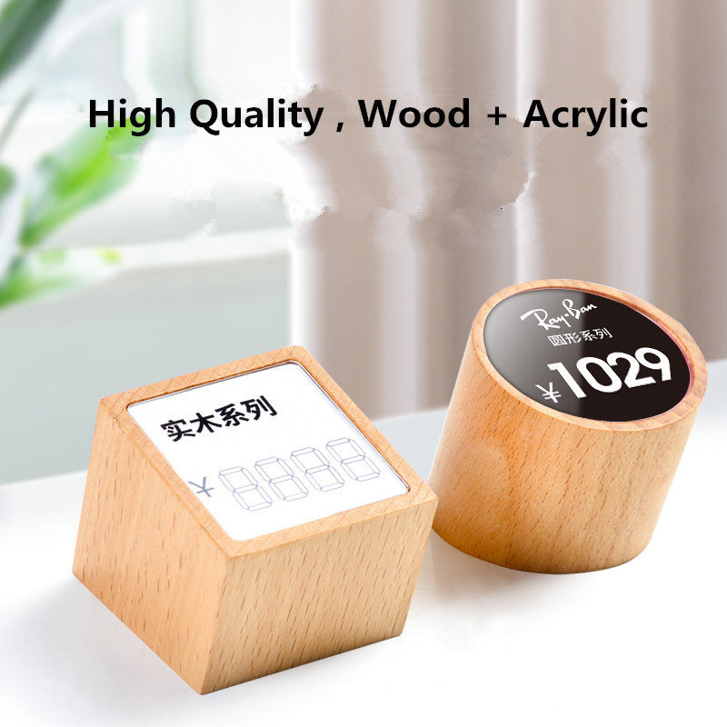 Small Mini Price Label Card Sign Block Ticket Holder Tags Product Name Price Holder Stand Cube For Retail Store