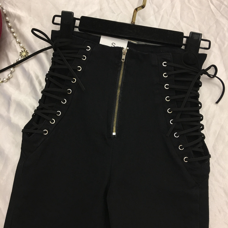 Jeans Women Lace-Up Skinny All-Match Zipper Simple Trendy Ankle-Length Trousers Womens Spring Autumn Slim Female High Quality T200608