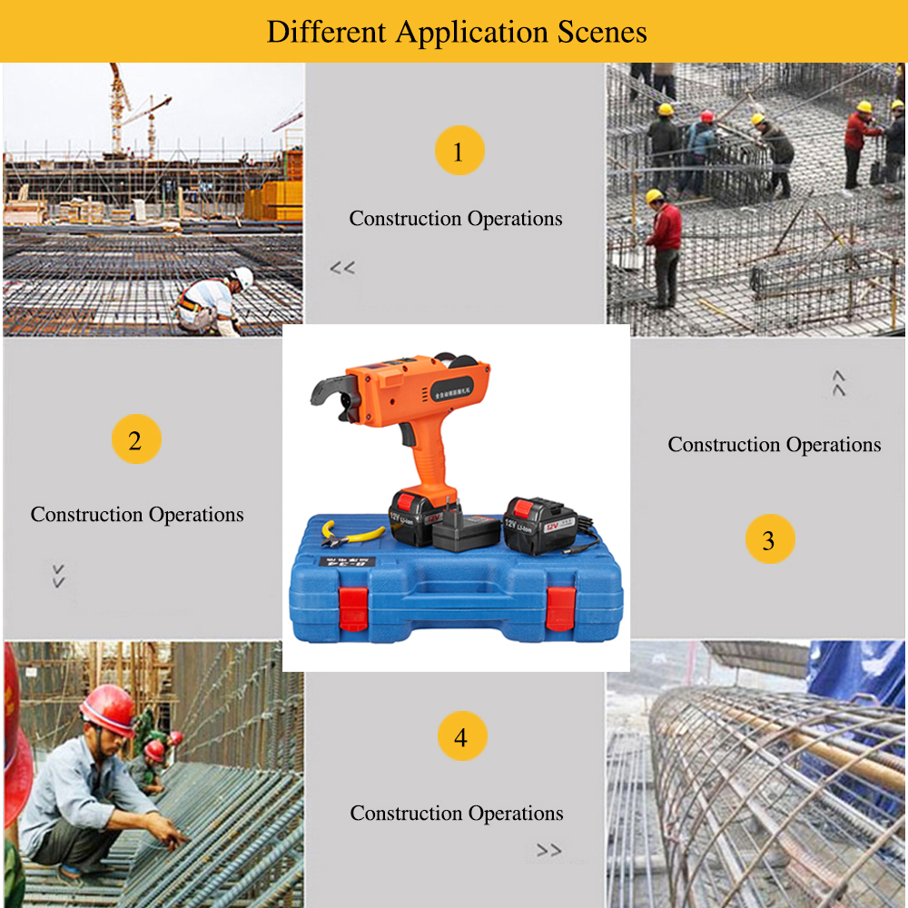 Rebar Tier Binding Machine 12V 3000mAh Automatic Rebar Tying Machine Cordless Wire Lithium Battery 201225