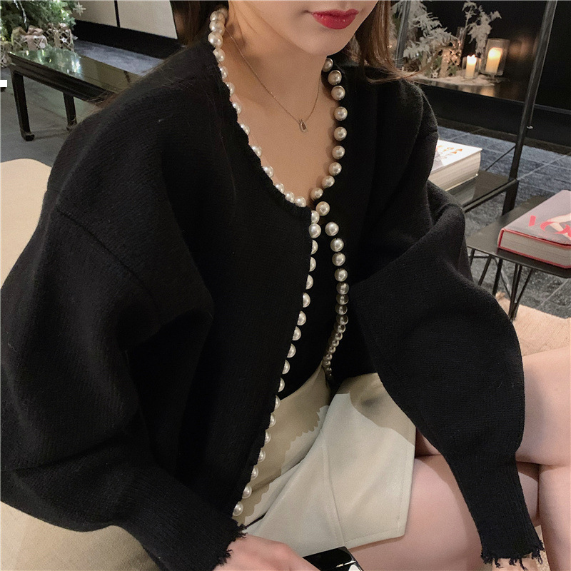 New 2021 New Winter Around Neck Pearl Juniper Black Mesh Cardigan Sweater Designer Woman Luxury Clothes Gcd2 WCDF
New 2021 New Winter Around Neck Pearl Juniper Black Mesh Cardigan Sweater Designer Woman Luxury Clothes Gcd2 WCDF