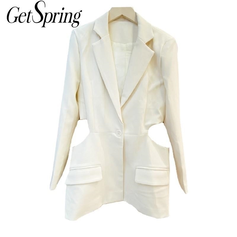 GetSpring Women Blazer Single Button Long Sleeve Ladies White Blazer Coat Hollow Out Irregular Women's Long Suit Jacket Summer 201201
GetSpring Women Blazer Single Button Long Sleeve Ladies White Blazer Coat Hollow Out Irregular Women's Long Suit Jacket Summer 201201