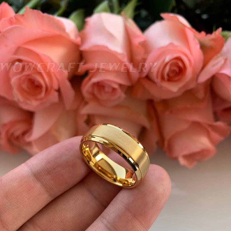 8mm Gold Tungsten Wedding Band Rings for Men Matte Brushed High Tungsten Gold Comfort Fit
8mm Gold Tungsten Wedding Band Rings for Men Matte Brushed High Tungsten Gold Comfort Fit