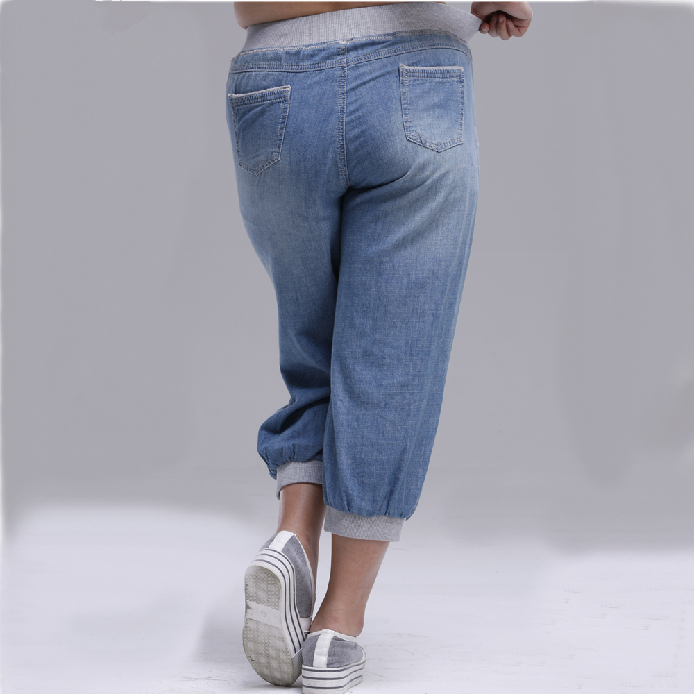 summer women jeans harem pants plus size loose trousers for women denim pants Capris 6XL 201028