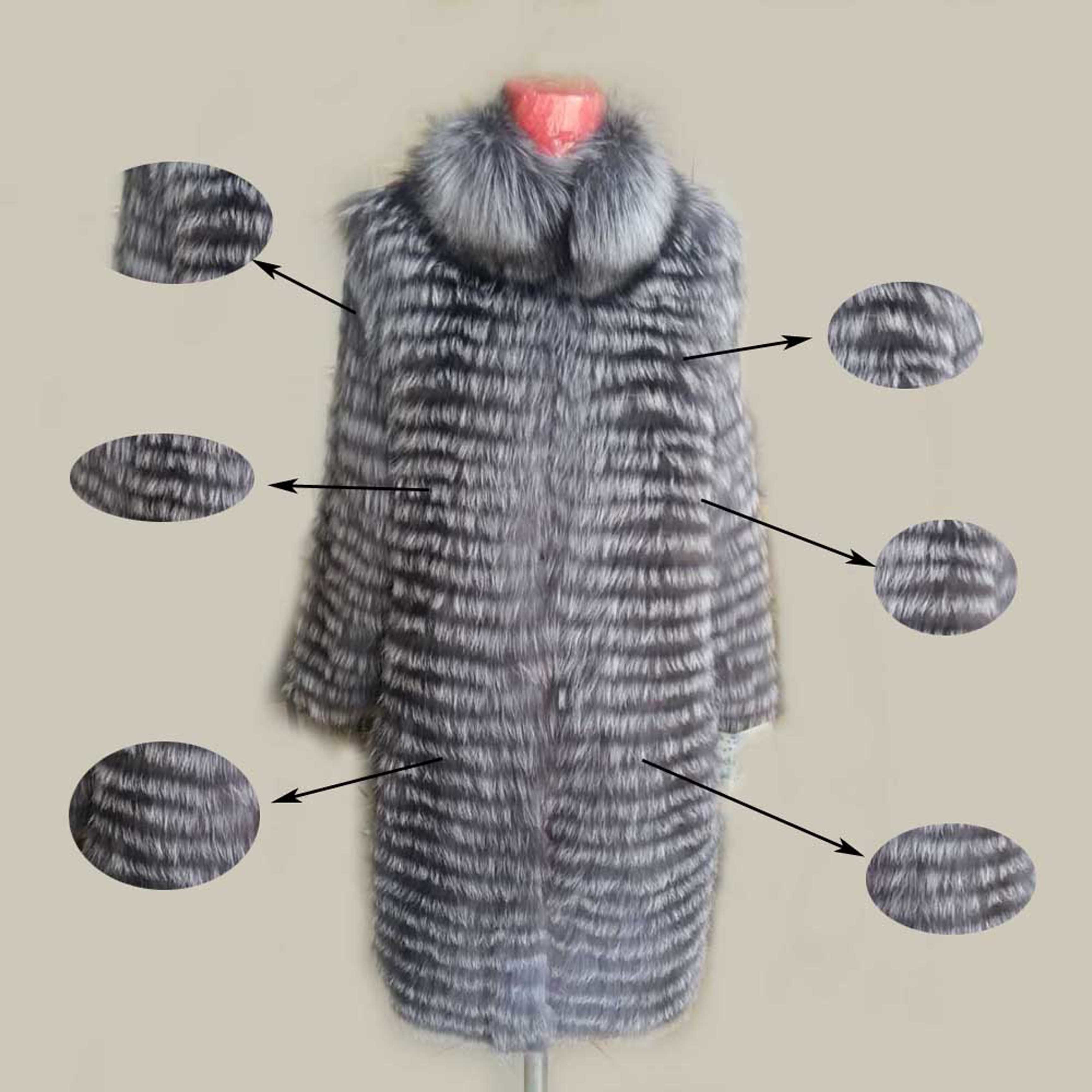 Linhaoshengyue NEW HOT Fox Fur Long Coat Wool Knit Liner With Stylish Stand Collar 201103