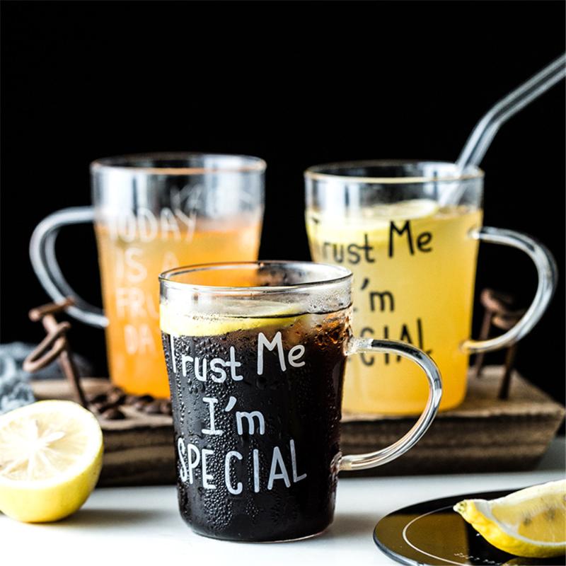 Creative Glass Mug Breakfast Milk Juice Coffee Cup White Black Letter Transparent Handle Mugs Home Office Drinkware 380ml, Style 5
Creative Glass Mug Breakfast Milk Juice Coffee Cup White Black Letter Transparent Handle Mugs Home Office Drinkware 380ml, Style 5