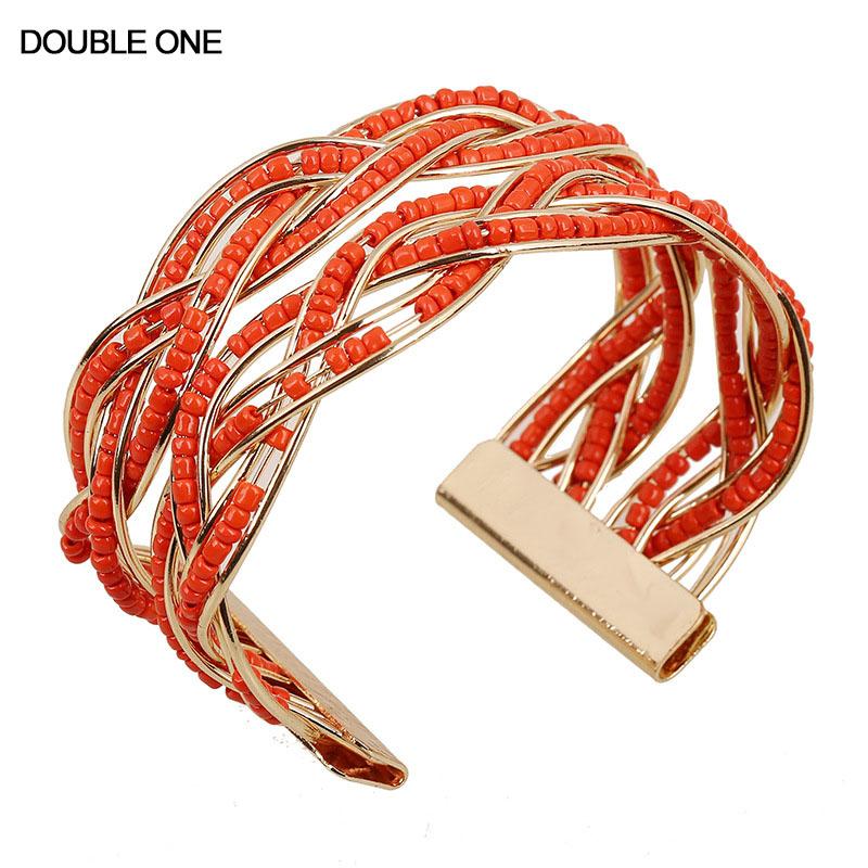 Bohemia Beads Bangle Braided Red Green Blue Black Cuff Open Bracelet Jewelry for Women Gift Party
Bohemia Beads Bangle Braided Red Green Blue Black Cuff Open Bracelet Jewelry for Women Gift Party