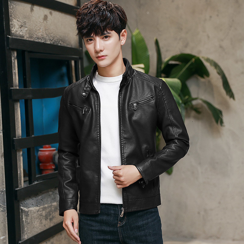 Men's Spring New Motorcycle Leather Made Man's Jacket Fashion Thin Clothing Mark Eix7, Red wine
Men's Spring New Motorcycle Leather Made Man's Jacket Fashion Thin Clothing Mark Eix7, Red wine